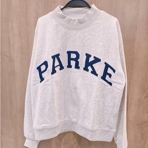 Parke Women's Gray Sweatshirt with Blue Lettering